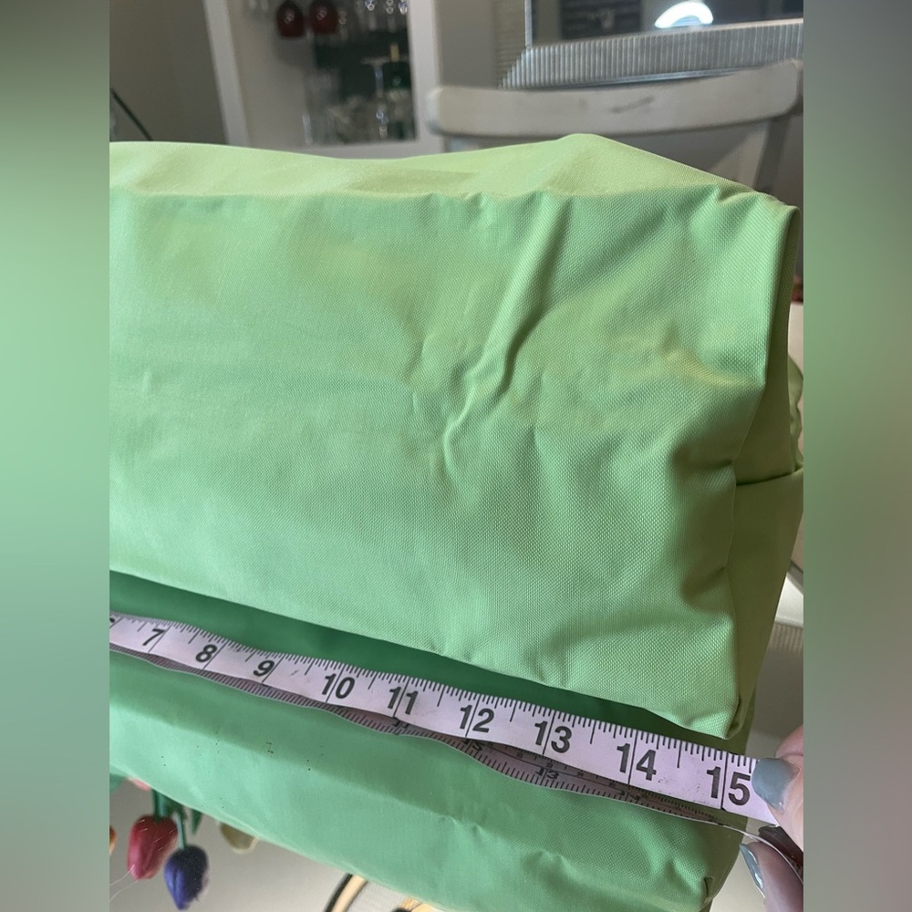 Longchamp Green and Brown Le Pliage Tote Bag Lightweight and Foldable - Picture 5 of 13